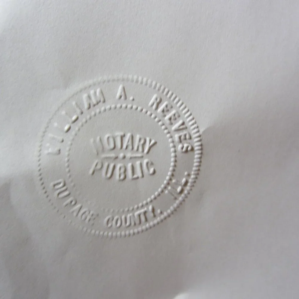 master notary embosser seal dupage county william a reeves (W3921)